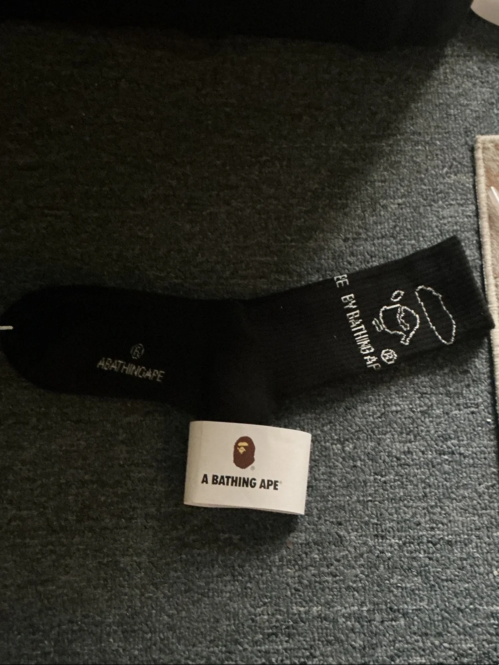 Black Logo Crew Socks